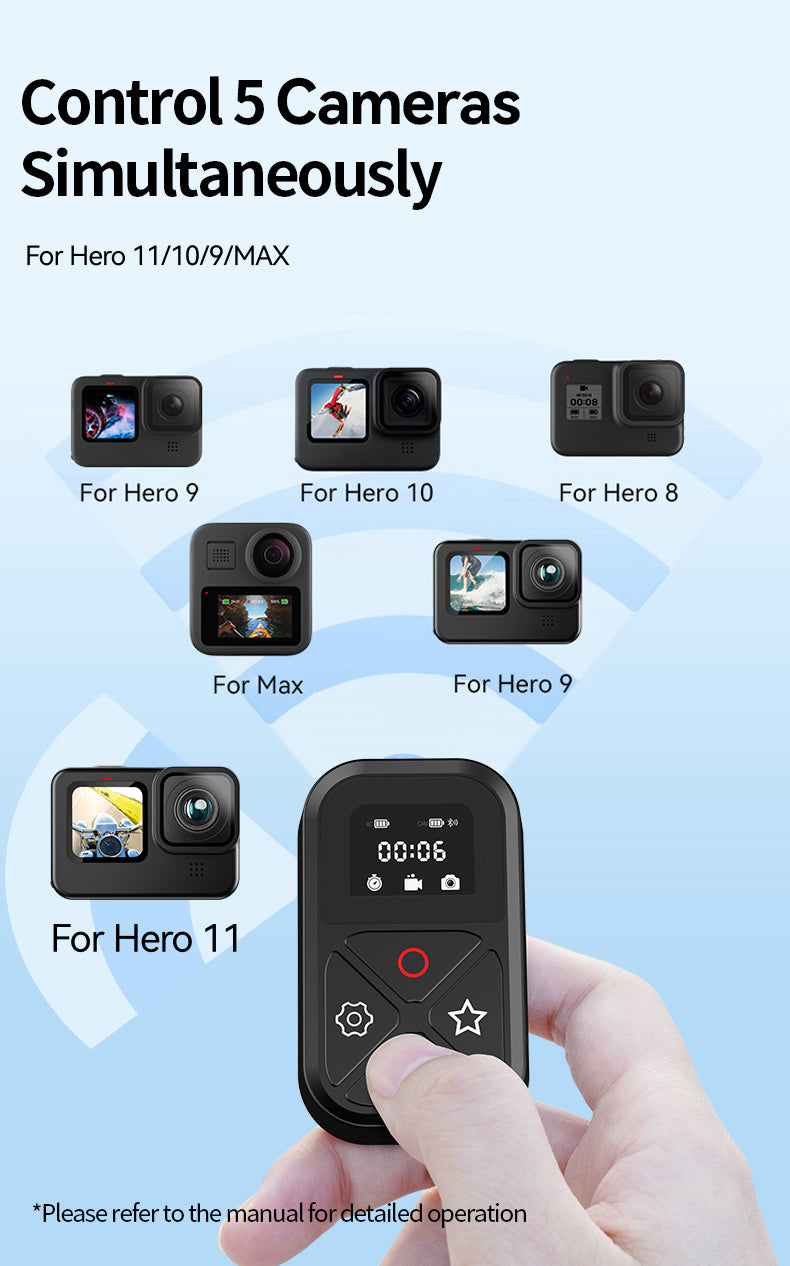 Telesin T10 bluetooth remote voor GoPro 8,9,10,11,12 en 13 en smartphone - GoPro-accessoires