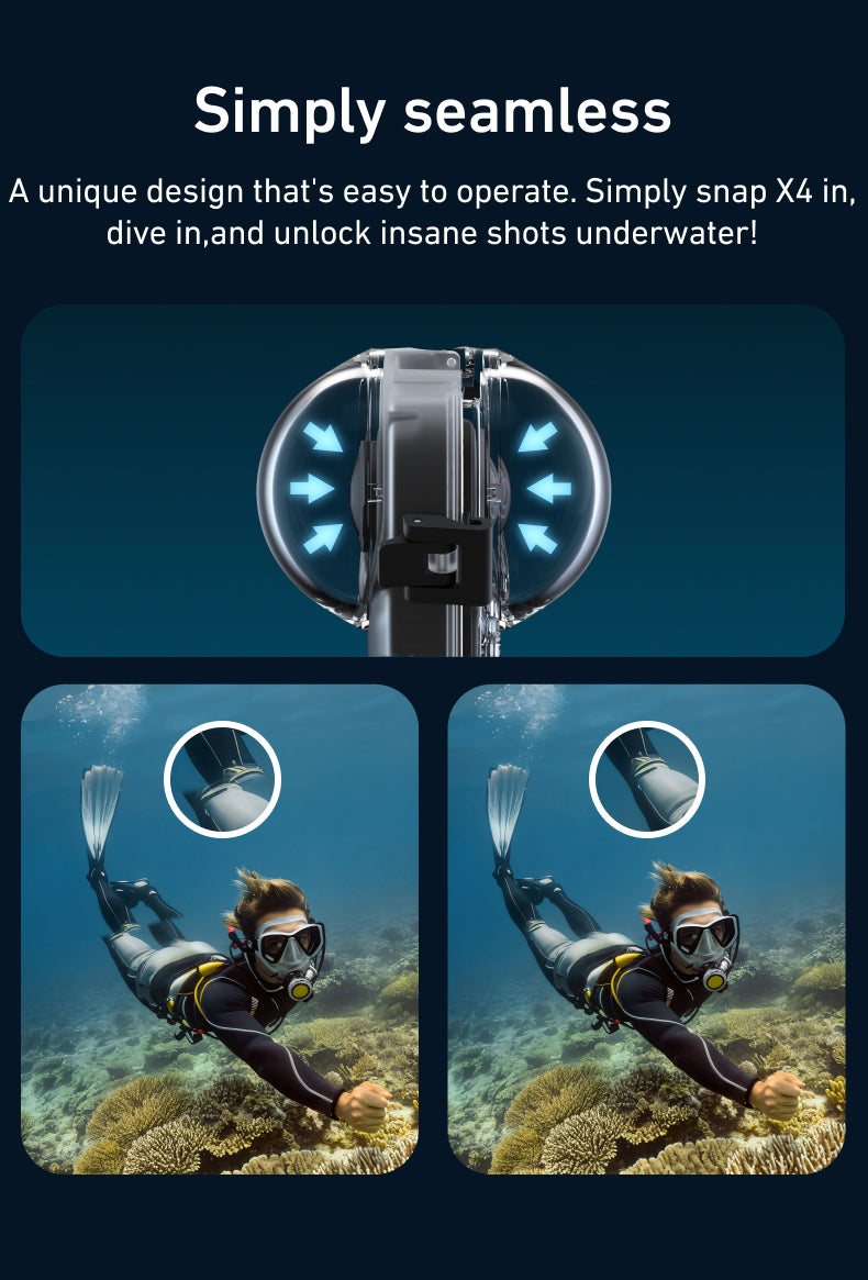 Telesin Duik Case voor Insta360 X4 Transparant - GoPro Onderwater-accessoires