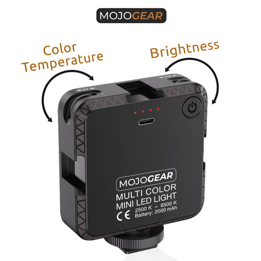 MOJOGEAR W64 Multi Color Mini LED-lamp voor smartphone en camera - Cameralampen