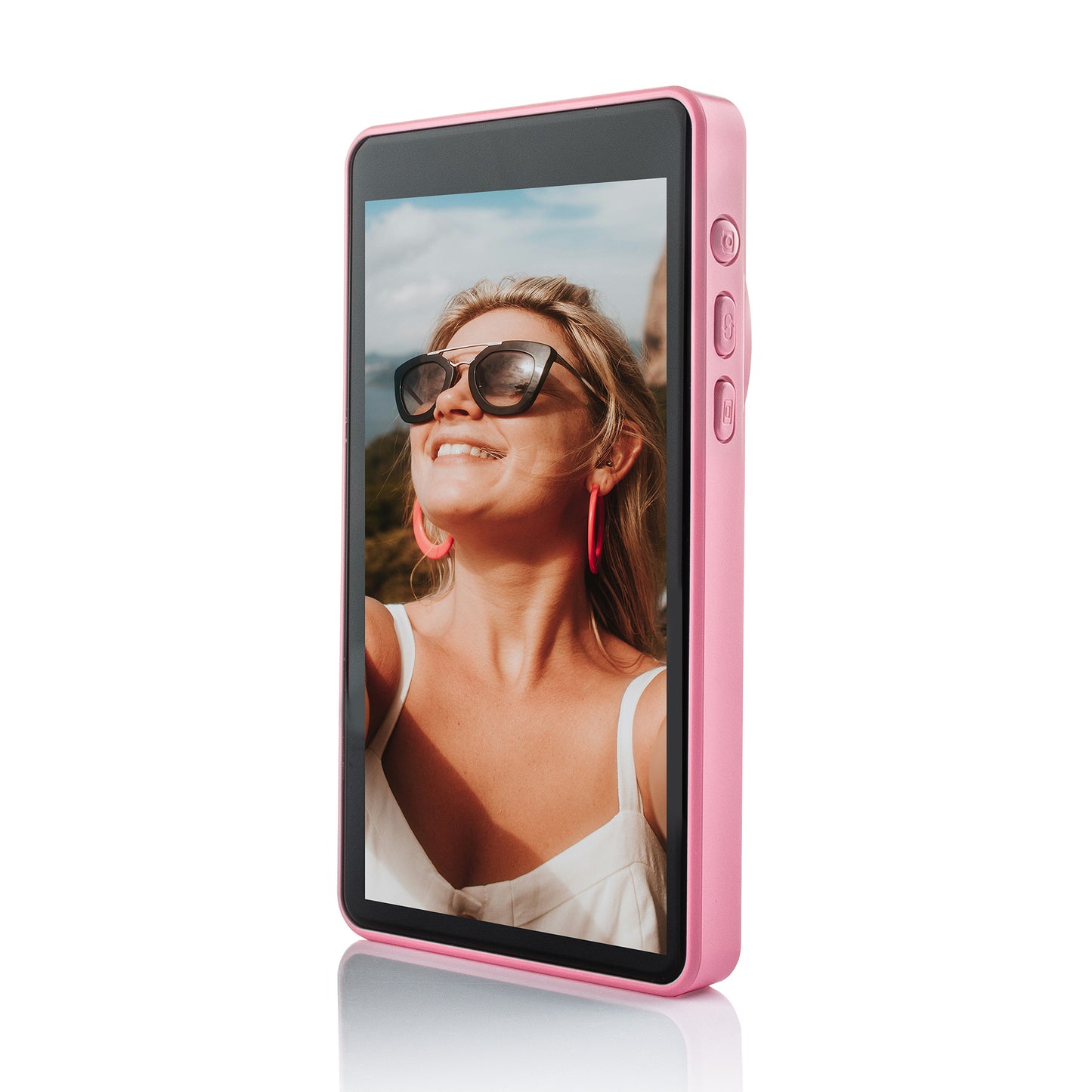 MOJOGEAR VS3 Selfie Vlog Monitor Wireless + Wired - Pink