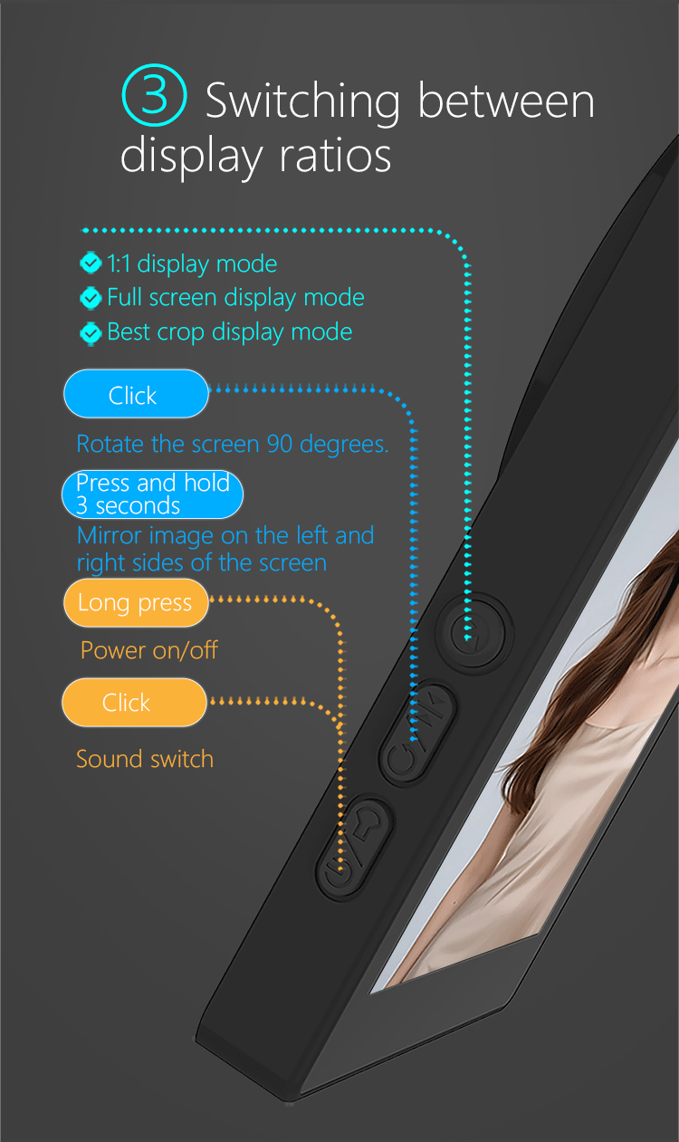 MOJOGEAR VS4 Touchscreen Selfie Vlog Monitor - Zwart -