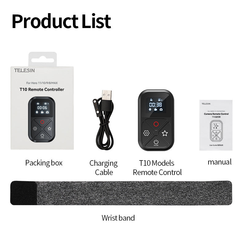 Telesin T10 Bluetooth Remote for GoPro 12/11/10/9/8