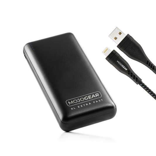 MOJOGEAR MINI XL 20.000 mAh EXTRA FAST powerbank met Apple Lightning naar USB kabel Extra Sterk - Powerbanks