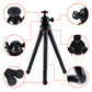 Flexible tripod with extra sturdy legs SET: includes phone holder, bluetooth remote shutter, GoPro mount adapter storage bag