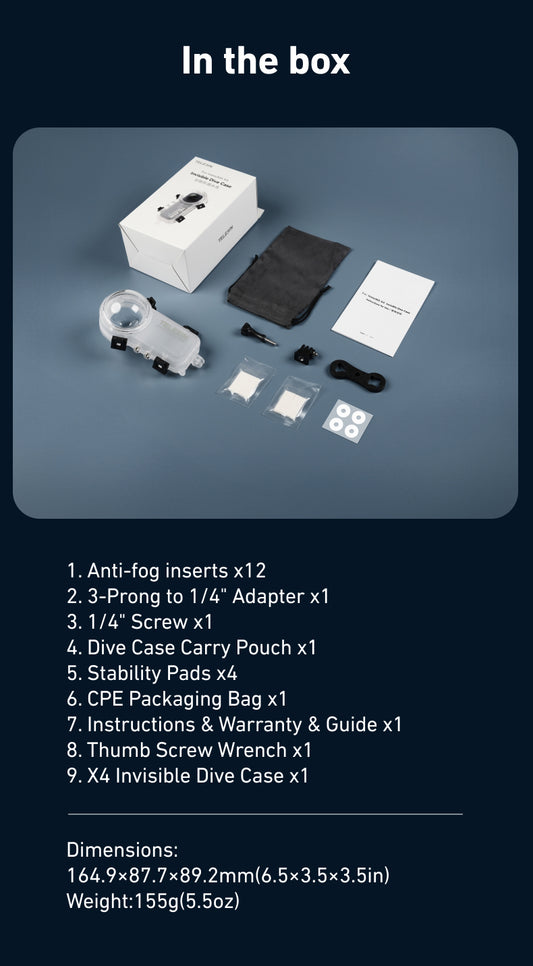 Telesin Duik Case voor Insta360 X4 Transparant - GoPro Onderwater-accessoires