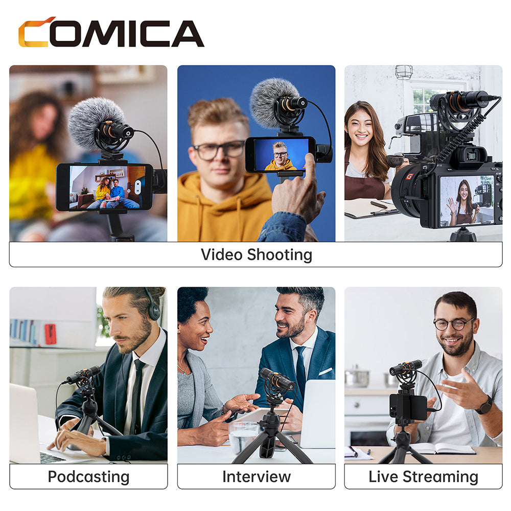 Comica VM10 Pro compacte microfoon voor telefoon en camera - met 3.5mm en USB-C - Obsolete