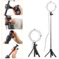 VIJIM K9 RGB Ringlamp met selfie stick-statief en telefoonhouder - 10 kleuren - Ringlampen