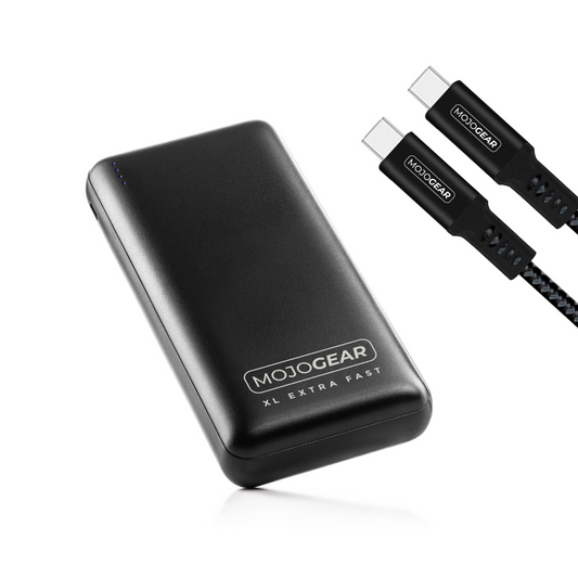 MOJOGEAR MINI XL 20.000 mAh EXTRA FAST powerbank met USB-C naar USB-C kabel 100W USB 3.1 Extra Sterk 1,5 m - Powerbanks