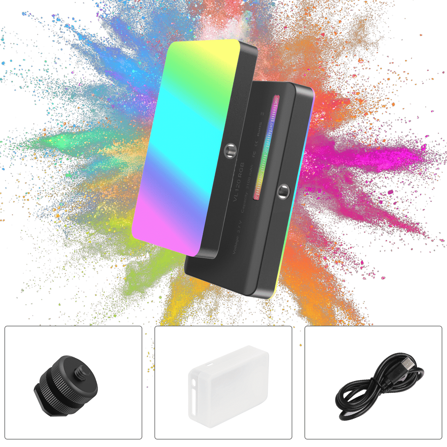 Ulanzi VL120 RGB Multi Color LED-videolamp - Cameralampen