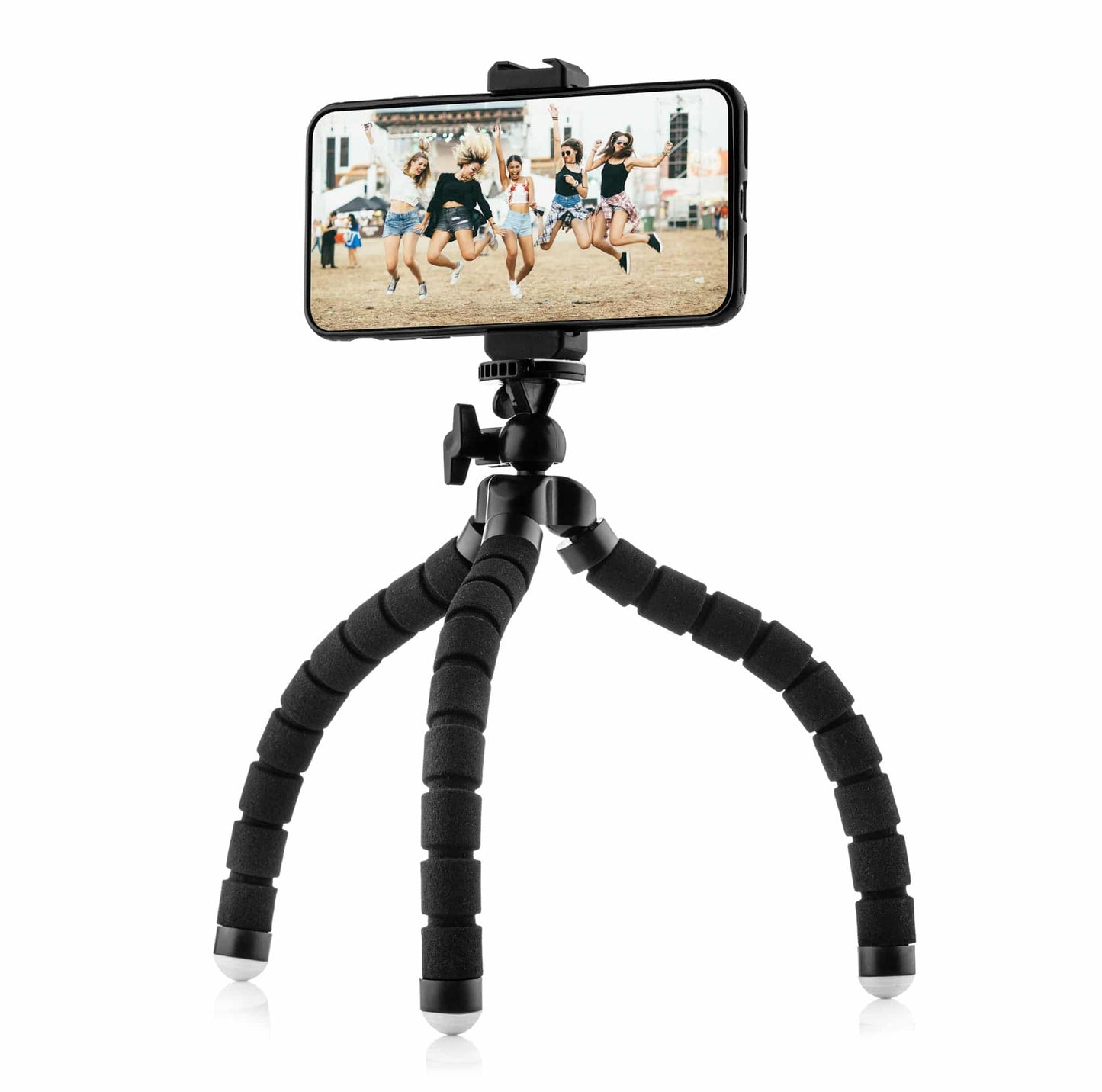 Flexible tripod with foam rubber legs