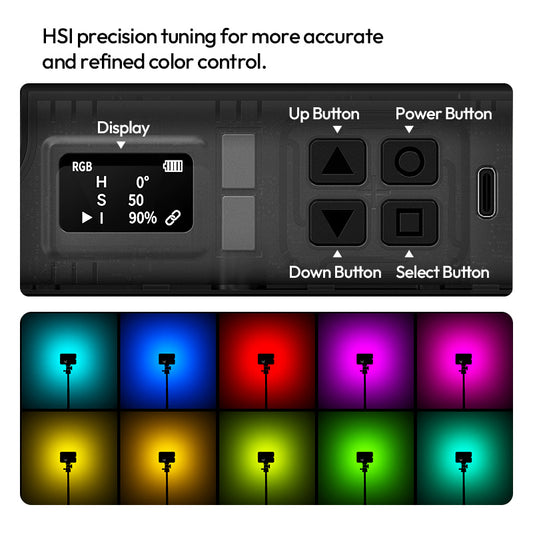Ulanzi FOLD8 opvouwbare pocket tube light RGB - Cameralampen