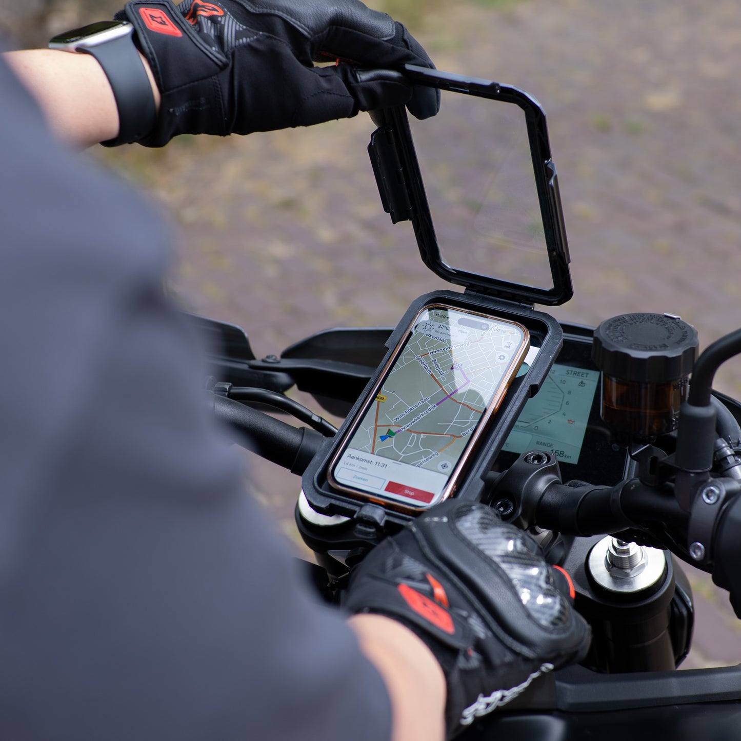MOJOGEAR waterdichte telefoonhouder voor fiets & motor - Large - Telefoonhouders