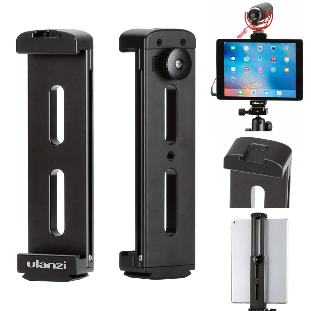 Home office set for tablet and iPad: metal tablet holder + adjustable tabletop tripod