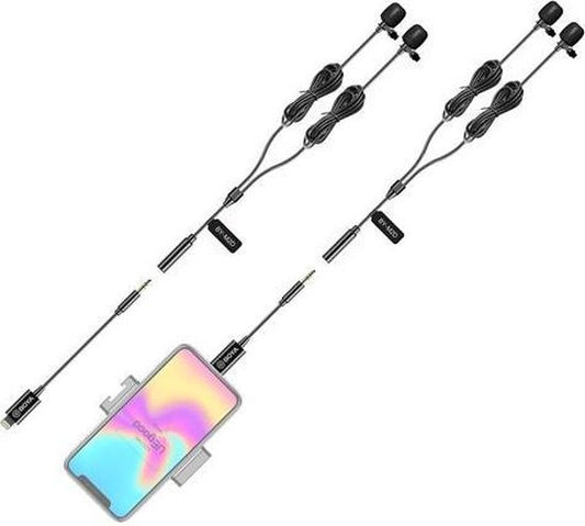 BOYA BY-M2D speldmicrofoon met Apple Lightning-aansluiting voor iPhone en iPad - Speldmicrofoons