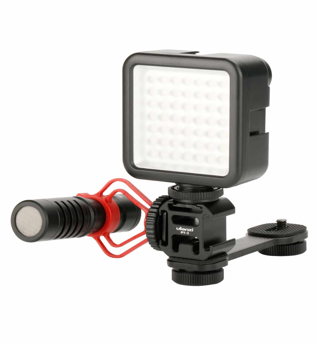 Ulanzi PT-3 Triple Cold Shoe Mount for Gimbal, Camera and Smartphone Rig