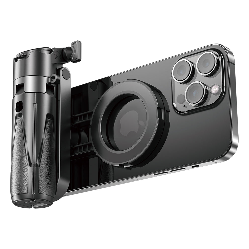 MOJOGEAR TS2 6-in-1 Mini Selfiestick Statief & Grip voor telefoon Magnetisch - Zwart - Statieven en toebehoren