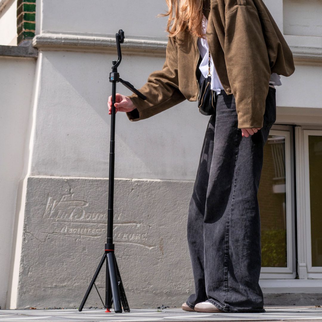 MOJOGEAR TS4 Tracking statief met selfiestick - MagSafe & Klem - Selfiesticks