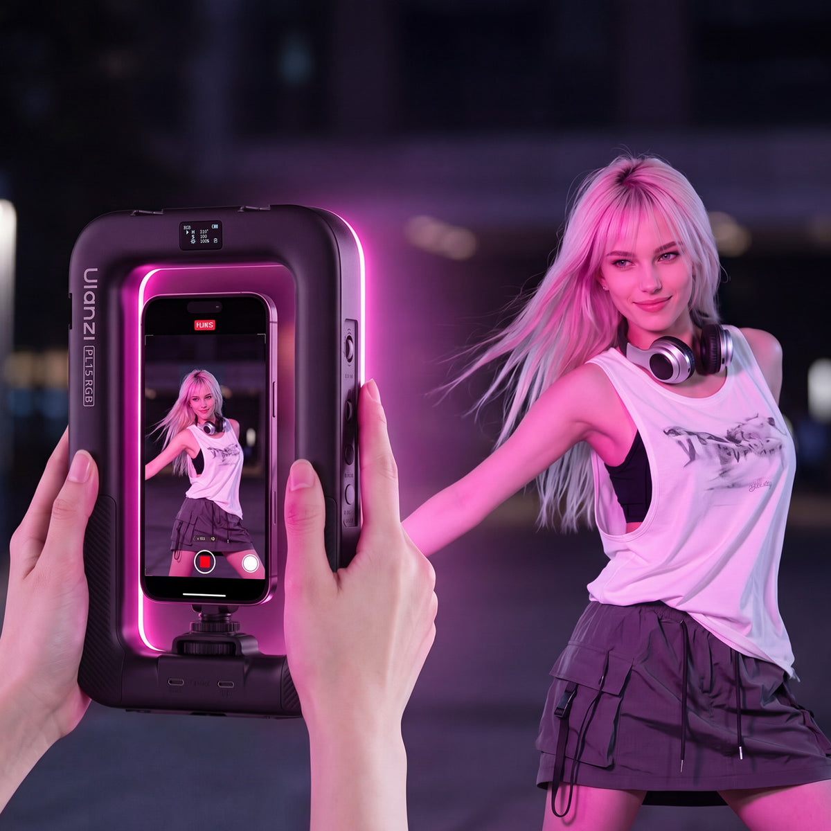 Ulanzi PL15RGB Ring Lamp Video Rig for Smartphone - MagSafe