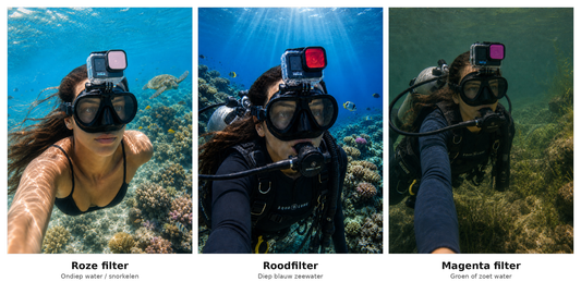MOJOGEAR Duikfilters voor MOJOGEAR GoPro Hero 13 behuizing - GoPro Onderwater-accessoires