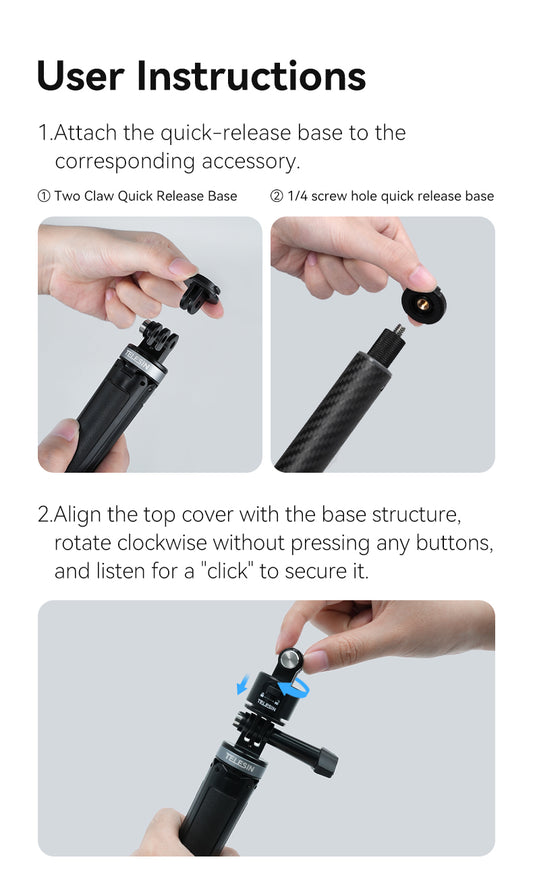 Telesin Magnetische Quick Release Adapter Set voor actioncam - GoPro Mounts