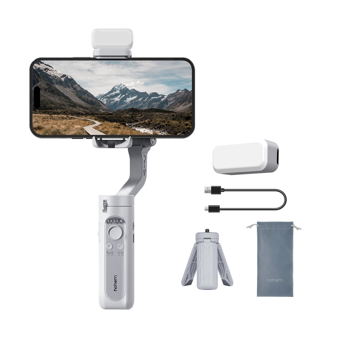 Hohem iSteady XE Kit - lightweight smartphone gimbal with light