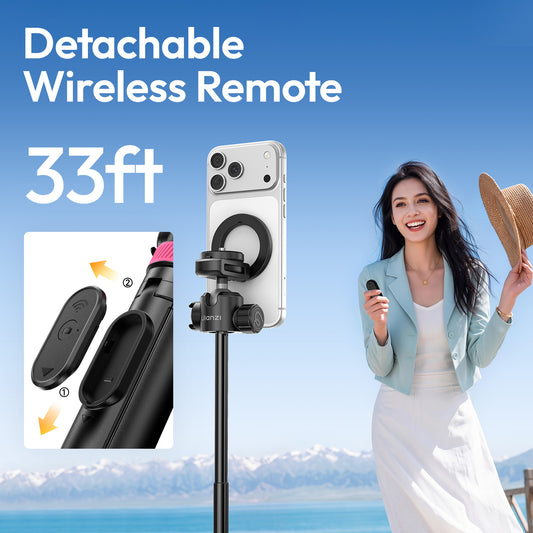 Ulanzi MT-44 M magnetische selfiestick statief met remote - Zwart - Selfiesticks