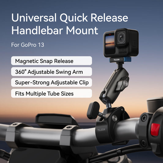 Telesin Tube Clamp voor GoPro 13 - Grijs - GoPro Mounts