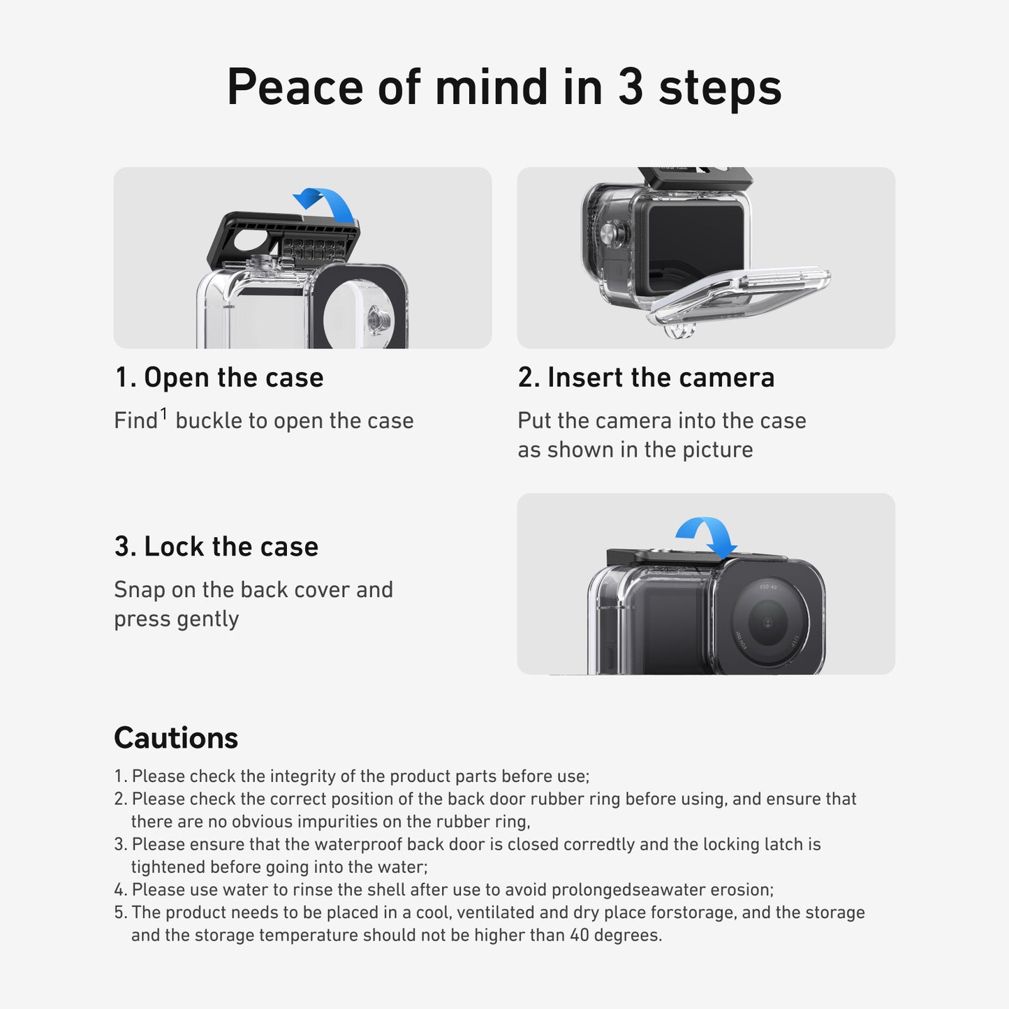 Telesin S4-WTP-12 Waterproof Case for DJI Osmo Action 6 - Transparent
