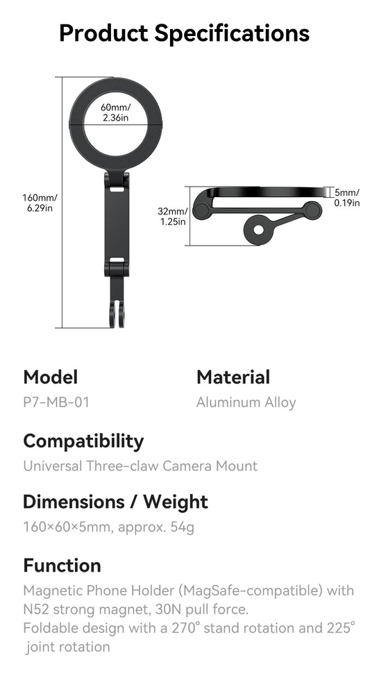 Telesin Smartphone MagSafe adapter voor GoPro-mount - Telefoon en Tablethouders