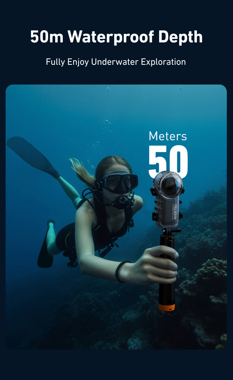 Telesin Invisible Dive Case for Insta360 X4