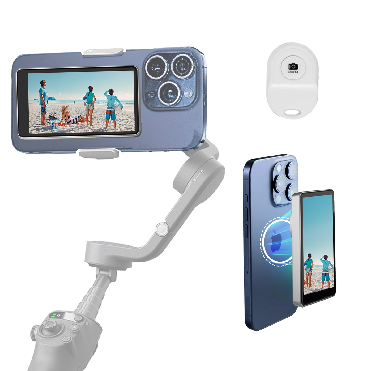 MOJOGEAR VS2 Selfie Vlog Monitor for iPhone and Android - Gray