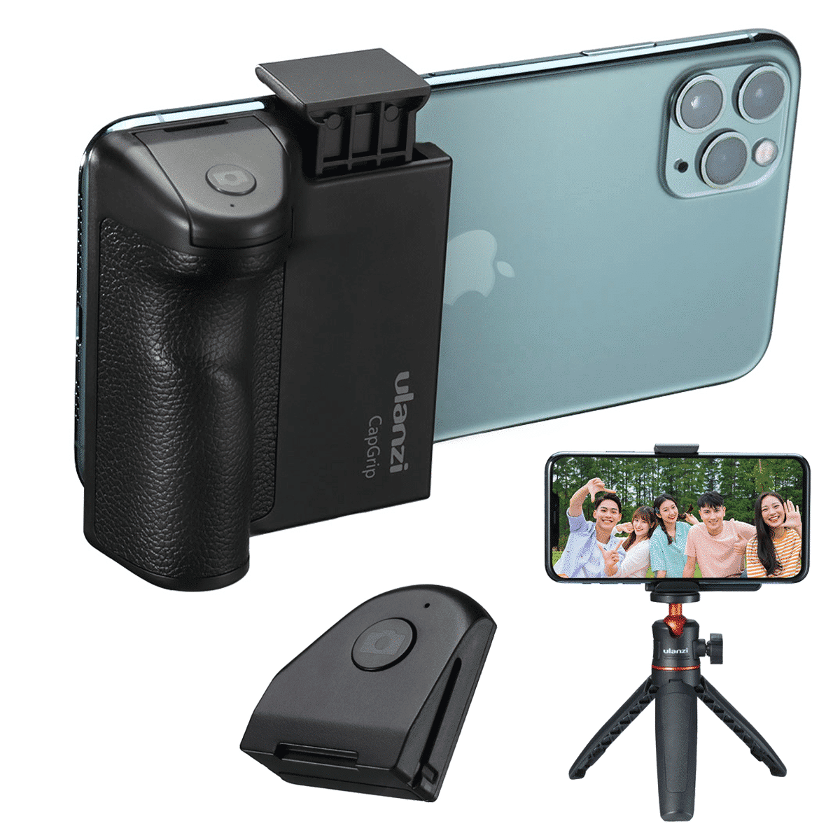 Ulanzi CapGrip smartphone camera grip met Bluetooth afstandsbediening - Telefoonhouders