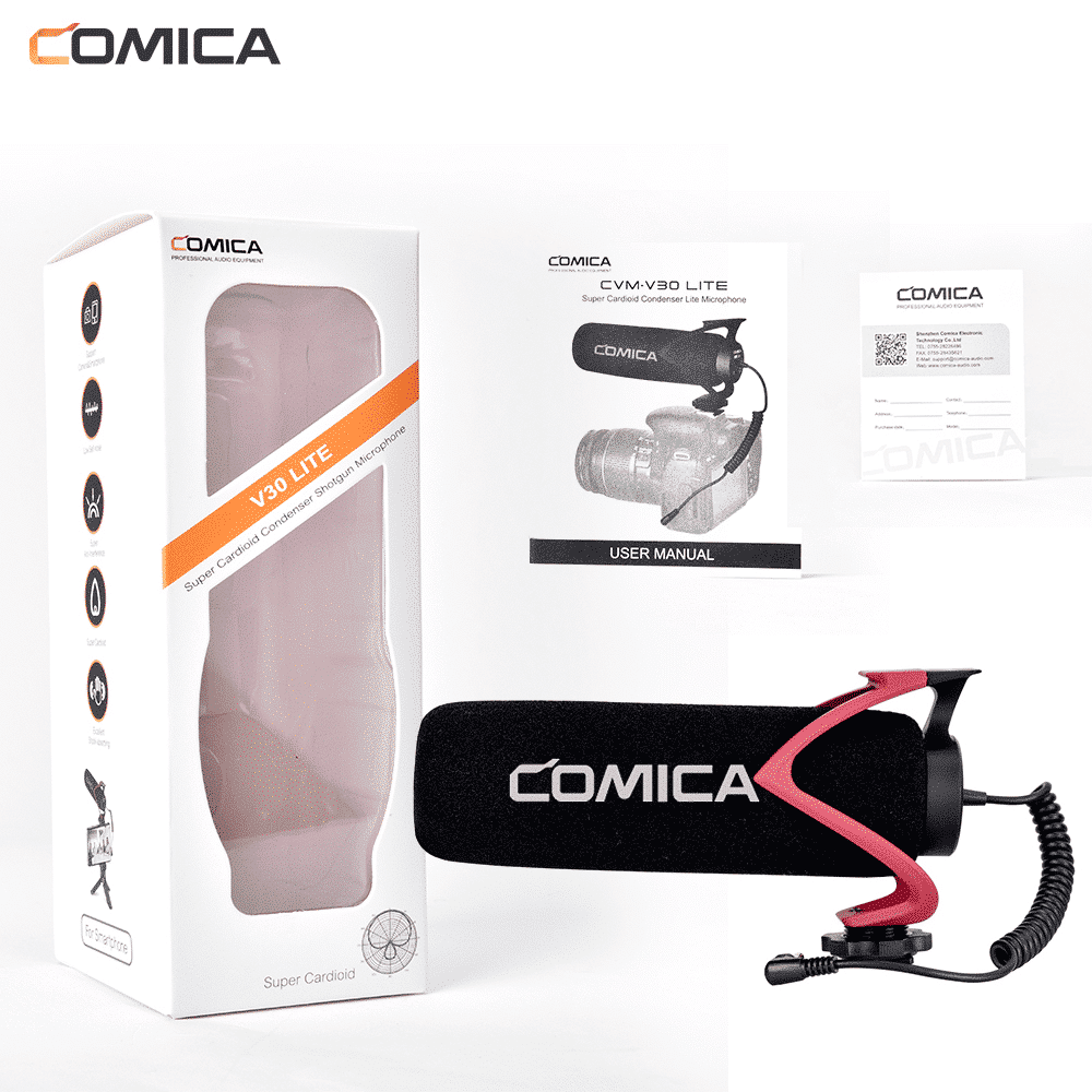 Comica CVM-V30 LITE shotgun microphone for camera and smartphone