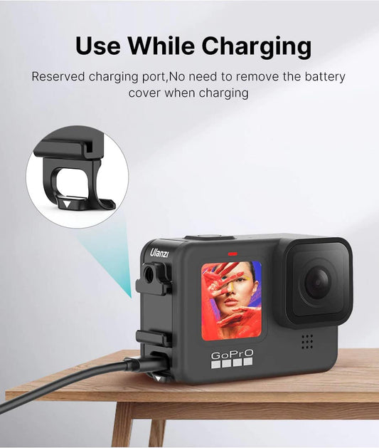 Ulanzi G9-6 GoPro Hero 9,10,11,12 en 13 batterijklep met oplaadaansluiting en Cold Shoe Mount - GoPro Batterijkleppen