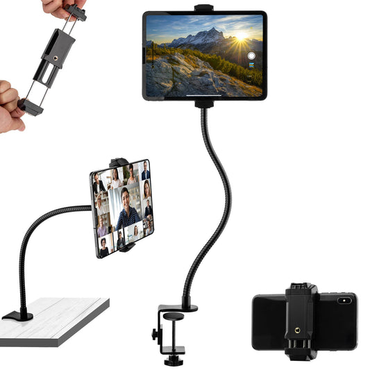 MOJOGEAR Premium Flexible Phone and Tablet Holder with Table Clamp - Metal