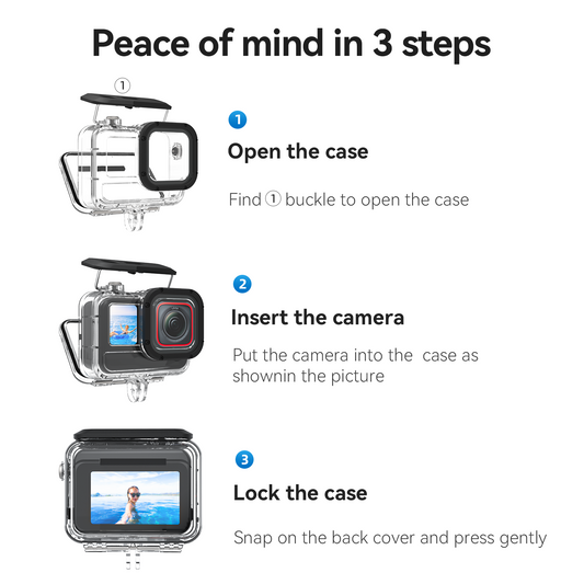 Telesin Waterproof Case voor Insta360 ACE Pro - GoPro-accessoires