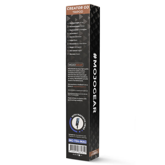 MOJOGEAR Creator GO MagSafe - Lichtgewicht iPhone statief 153 cm - Statieven en toebehoren
