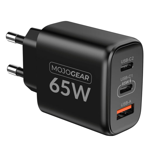 MOJOGEAR CHARGE+ 65W oplader met 3 poorten USB/USB-C - Opladers