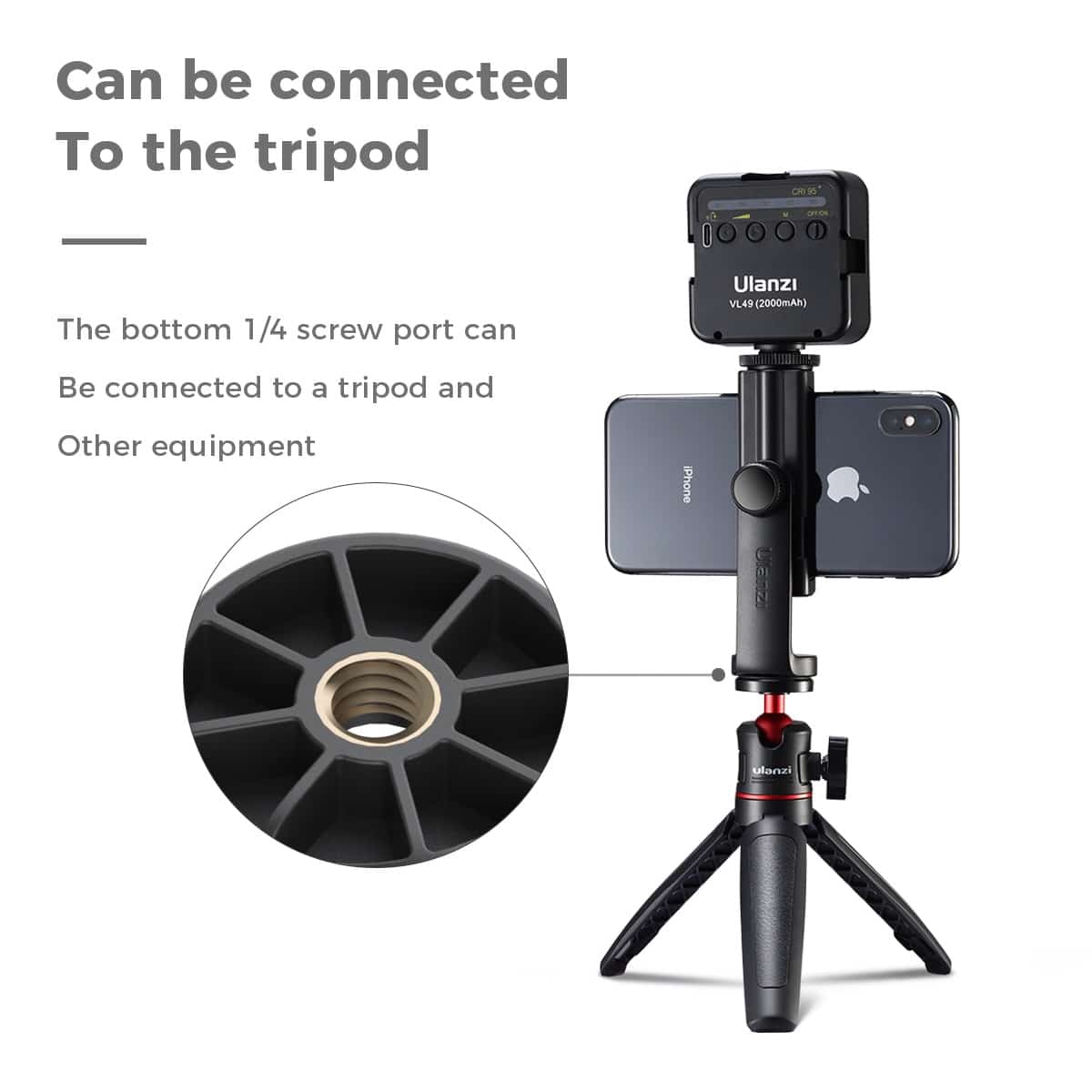 Ulanzi ST-17 360º Rotatable Phone Holder for tripod with Cold Shoe Mount