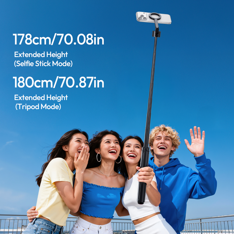 Ulanzi SK-21 Selfie Stick Statief 180cm Auto-Open Magnetisch - Statieven en toebehoren