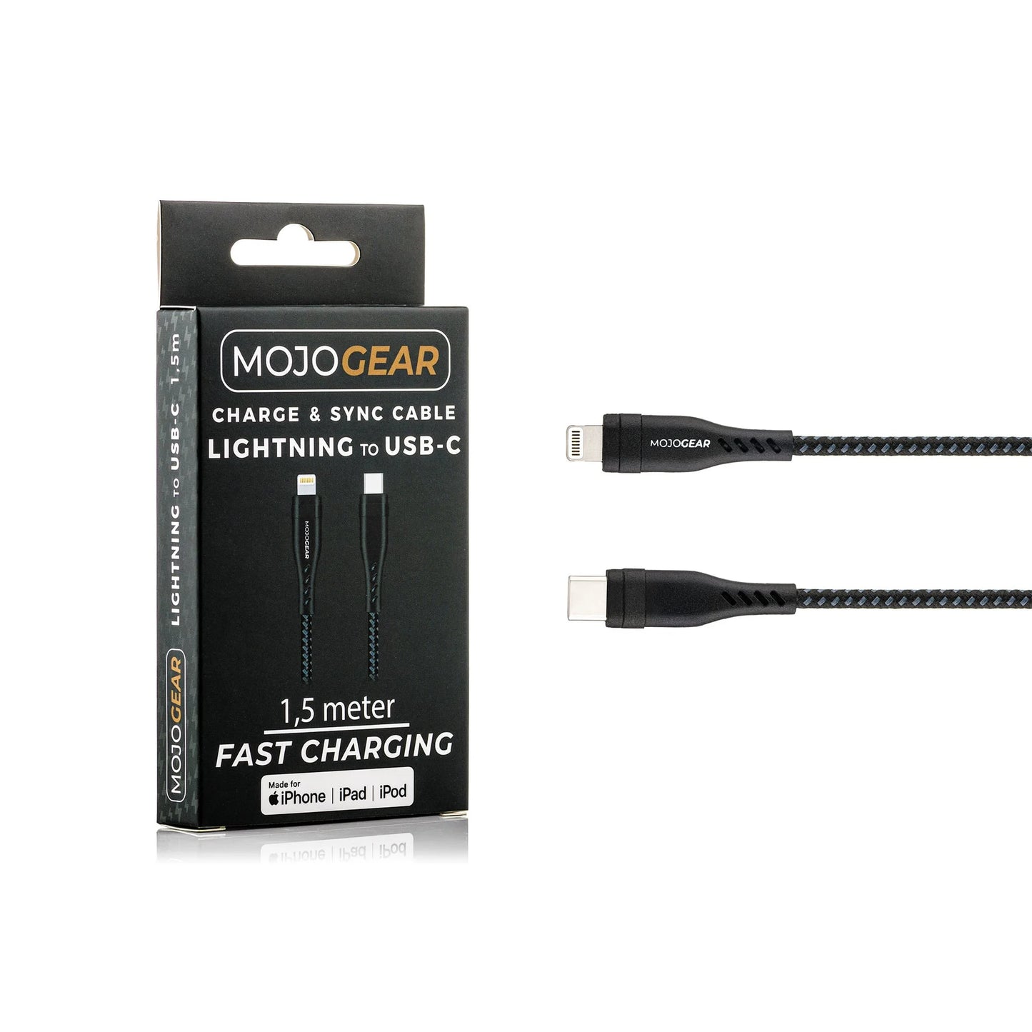 MOJOGEAR Apple Lightning to USB-C cable extra strong