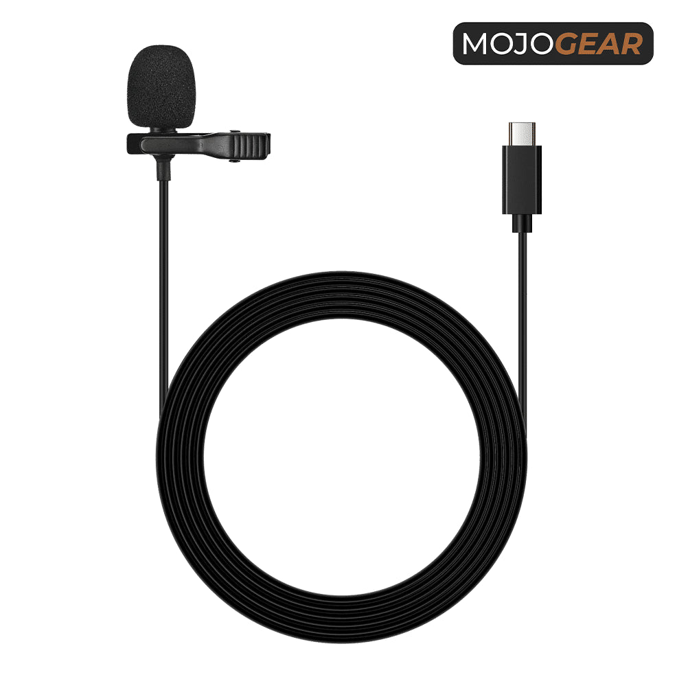 MOJOGEAR Speldmicrofoon USB-C voor smartphone en tablet - 1,5 meter - Speldmicrofoons