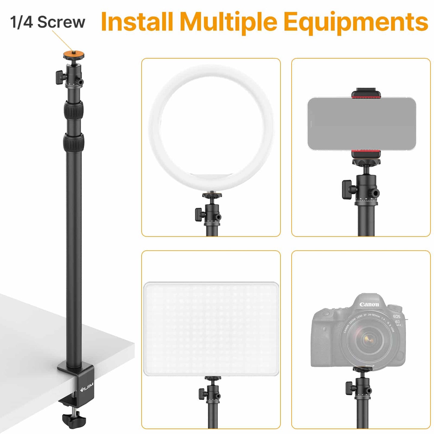 VIJIM LS03 Extra high extendable stand with table clamp