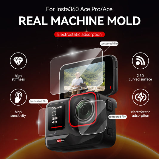 Telesin Screenprotector-set gehard glas Insta360 Ace Pro - GoPro Screenprotectors