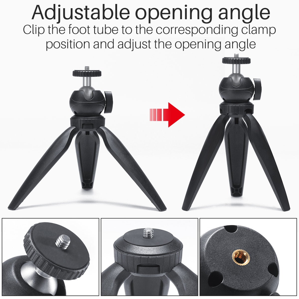 MOJOGEAR Video KIT: Mini tripod + phone holder + microphone + light