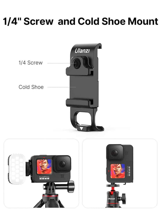 Ulanzi G9-6 GoPro Hero 9,10,11,12 en 13 batterijklep met oplaadaansluiting en Cold Shoe Mount - GoPro Batterijkleppen
