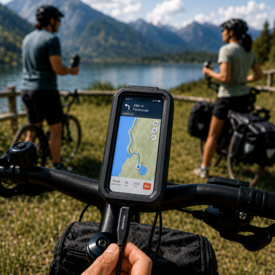 MOJOGEAR waterdichte telefoonhouder voor fiets & motor - Large - Telefoonhouders