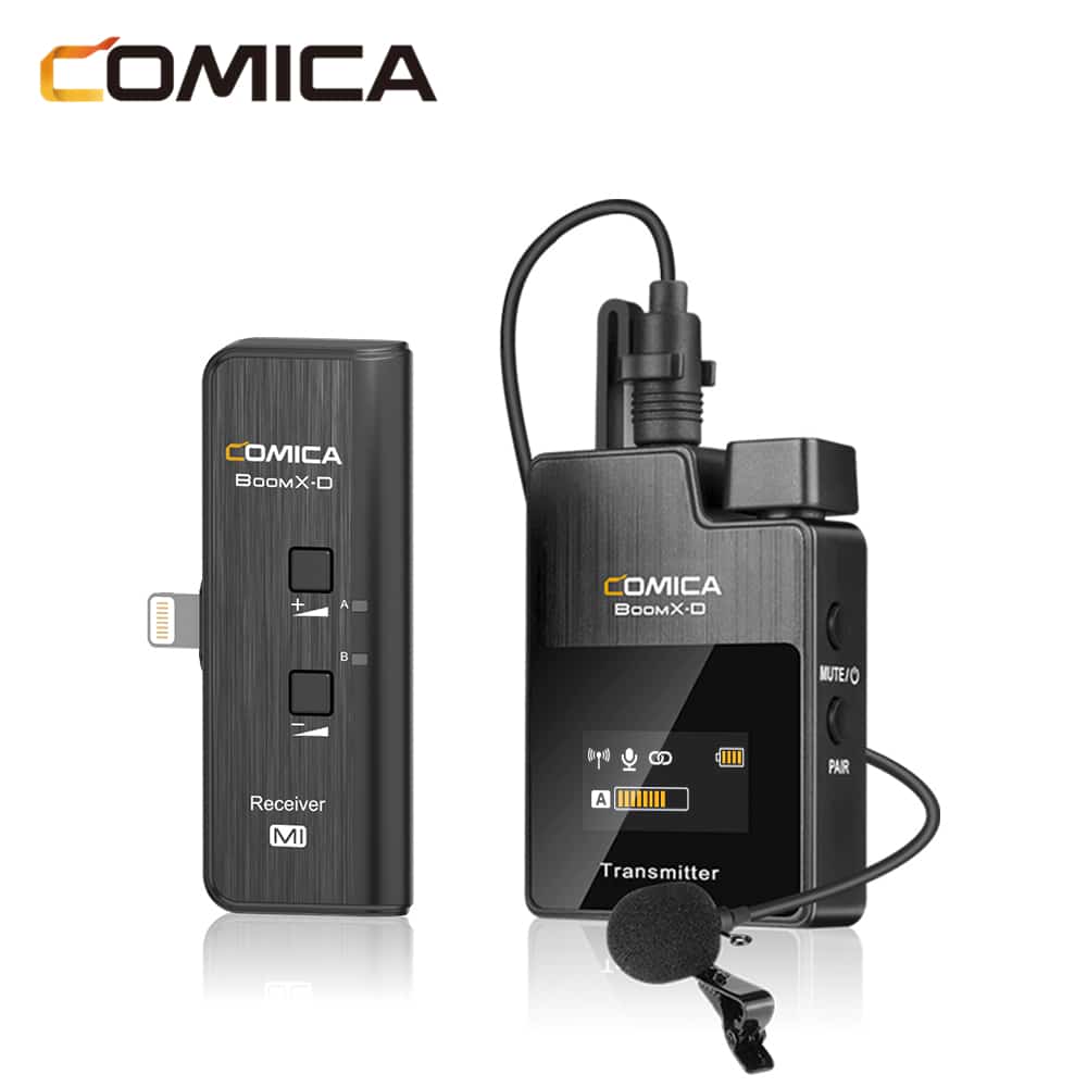 Comica BoomX-D MI1 draadloze microfoon-set met 1 zender en Lightning-ontvanger voor iPhone - Draadloze microfoons