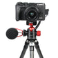 Ulanzi U-100 rotating tripod head with ball head and Cold Shoe mount