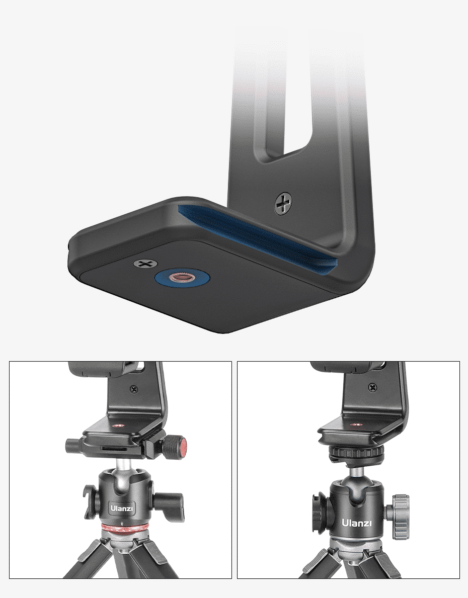 Ulanzi ST-20 360º Rotatable Tablet Holder for Tripod - with 2 Cold Shoe Mounts